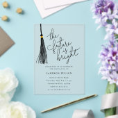 未来はブライト・ブラック・タッセル卒業パーティー アクリル招待状 (インサイチュ (ウェディング))