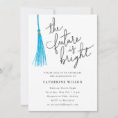 未来はライトスカイブルーの卒業式パーティー 招待状 (正面)