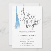 未来はライトブルーの卒業式パーティー 招待状 (正面)