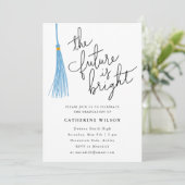 未来はライトブルーの卒業式パーティー 招待状 (スタンド正面)