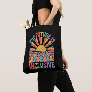 未来は包摂的 LGBTQ レインボープライド レトロ トートバッグ