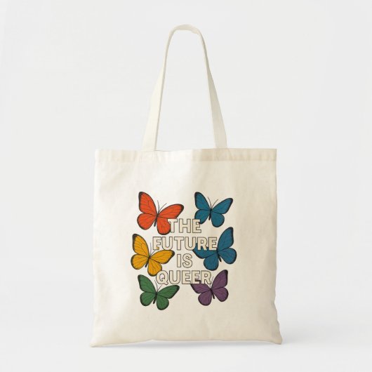 未来は同性愛者 – レインボーチョウ トートバッグ (正面)