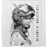 未来は女性の壁画未来フェミニン シャワーカーテン (正面)