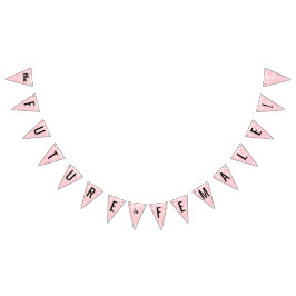 未来は女性の旗布の旗です バンティングフラッグ