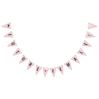 未来は女性の旗布の旗です バンティングフラッグ