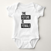 未来は女性の男女同権主義のベビーのロンパースです ベビーボディスーツ (正面)