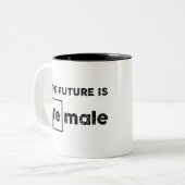 未来は女性の| Feの元素記号のマグです ツートーンマグカップ (正面左)