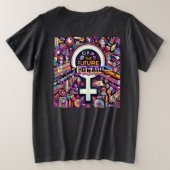 未来は女性プラスサイズの基本 プラスサイズTシャツ (デザイン裏面)