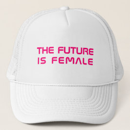 未来は女性ホットピンクモダンタイポグラフィ キャップ