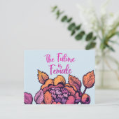 未来は女性レタリング ポストカード (スタンド正面)