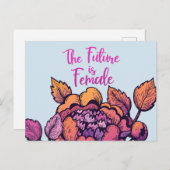 未来は女性レタリング ポストカード (正面/裏面)