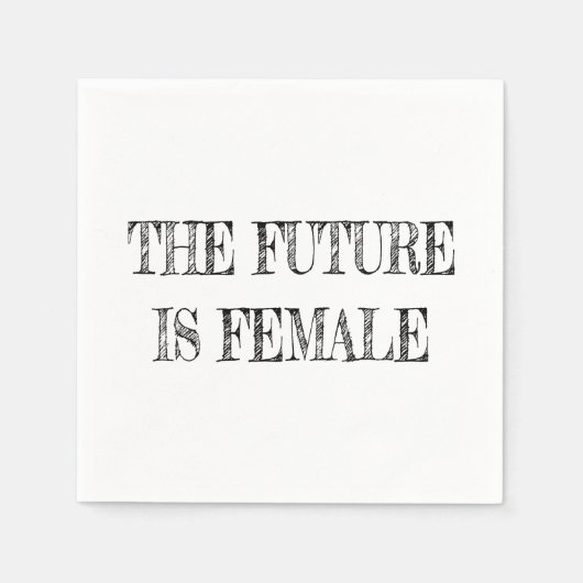 未来は女性ヴィンテージ スタンダードカクテルナプキン (正面)