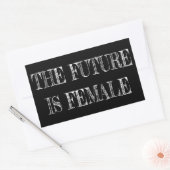 未来は女性ヴィンテージ 長方形シール (封筒)