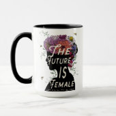 未来は女性-コーヒー・マグです マグカップ (左)