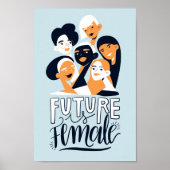 未来は女性 |フェミやる気を起こさせるニスト引用文 ポスター (正面)