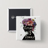 未来は女性-ボタンです 缶バッジ (正面&裏面)
