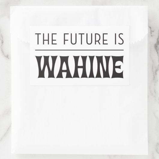 未来は女性 長方形シール (バッグ)