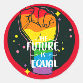 未来は平等に高められる ラウンドシール (正面)