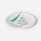 未来は明るいグラードパーティーグリーンタッセル ペーパープレート (アングル)