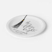 未来は明るいグラードパーティーブラックタッセル ペーパープレート (アングル)