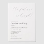 未来は明るいミニマルな台本卒業 ベラム紙招待状 (正面)