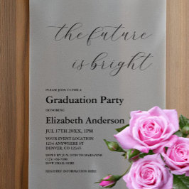 未来は明るいミニマルな台本卒業 ベラム紙招待状