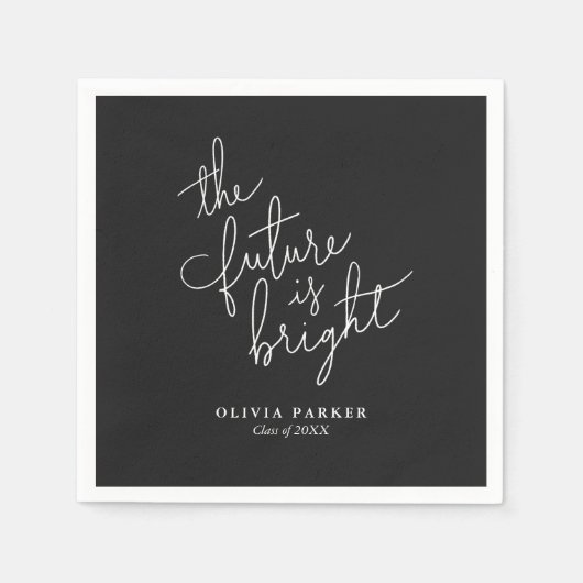 未来は明るい卒業ナプキン スタンダードカクテルナプキン (正面)