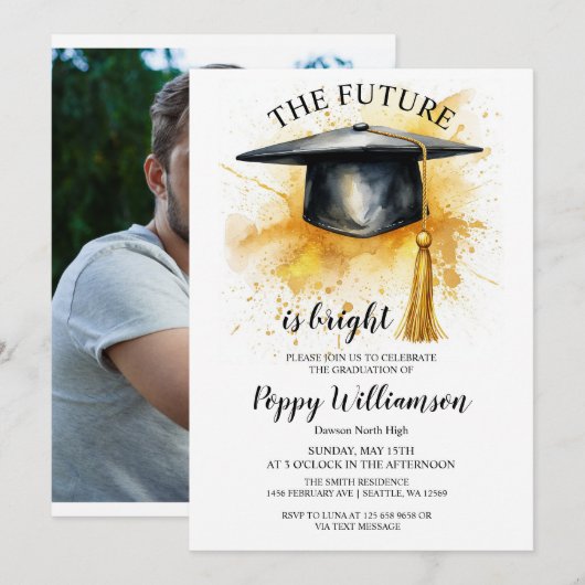 未来は明るい卒業式だ 招待状 (正面/裏面)
