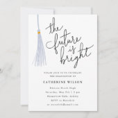 未来は明るい白の卒業式パーティーの写真 招待状 (正面)