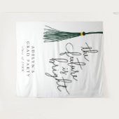 未来は明るい緑のタッセルモダン タペストリー (正面(横))