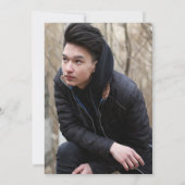 未来は明るい緑のタッセル卒業パーティー 招待状 (裏面)