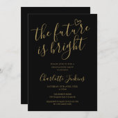 未来は明るい脚本のハート卒業パーティー 招待状 (正面/裏面)