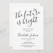 未来は明るい脚本のハート卒業パーティー 招待状 (正面/裏面)