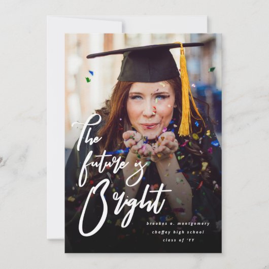 未来は明るい脚本はっきりしたの卒業写真 案内状 (正面)