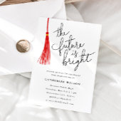 未来は明るい赤の卒業パーティーの写真 招待状