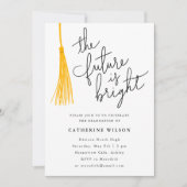 未来は明るい黄色の卒業パーティーの写真 招待状 (正面)