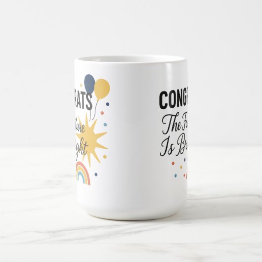 未来は明るい – おめでとう熱を明らかにするマグカップ モーフィングマグカップ (中央)