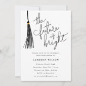 未来は明るい タッセル 卒業パーティーの写真 招待状 (正面)