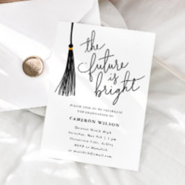 未来は明るい タッセル 卒業パーティーの写真 招待状
