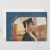 未来は明るい ネイビーブルー 湾曲写真 案内状 (正面)