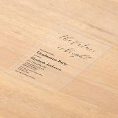 未来は明るい ミニマルな筆記体 卒業パーティー アクリル招待状 (レイダウン)