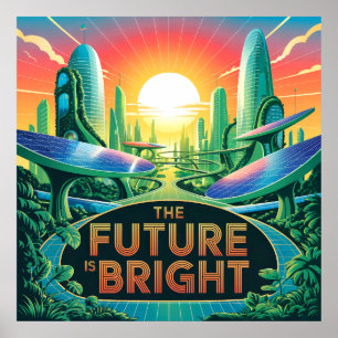 未来は明るい – Solarpunk Poster ポスター