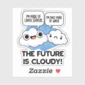 未来は曇り天気のコンおもしろいピュータ シール (シート)