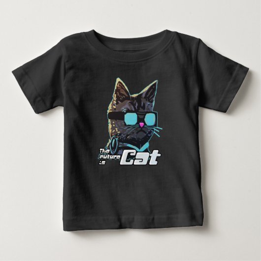 未来は猫 ベビーTシャツ (正面)