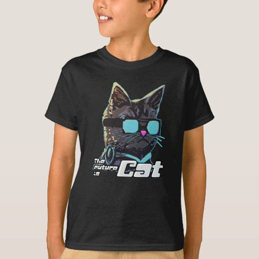 未来は猫 Tシャツ (正面)