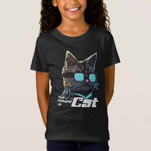 未来は猫 Tシャツ (正面)