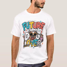 未来は私の犬好きデザイン Tシャツ