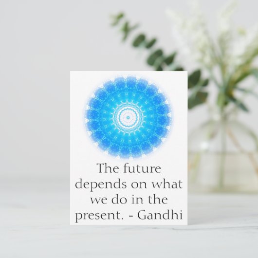 未来は私達が現在ですることをによって決まります ポストカード (スタンド正面)