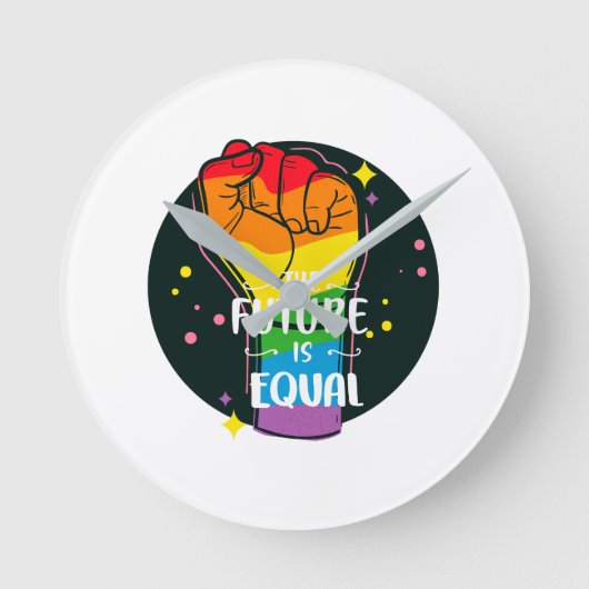 未来は等しく拳を上げる ラウンド壁時計 (正面)
