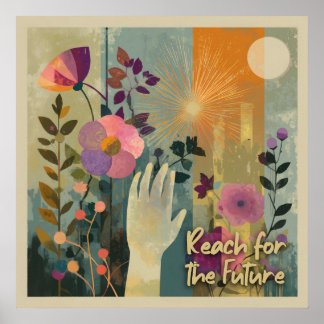 未来へのリーチ – Solarpunk Artプリント ポスター